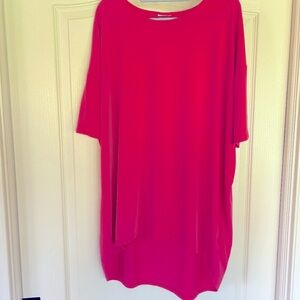 LulaRoe Irma Solid Hot Pink Top Large